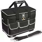 Drado Professional Wasserdichte Werkzeugtasche mit verstellbarem Schultergurt (40 x 23 x 28 cm) Schwarz