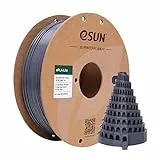 eSUN PLA Filament 1.75mm, Modifiziertes 3D Drucker Filament PLA, Maßgenauigkeit +/- 0.03mm, 1KG Spule (2.2 LBS) 3D Druck Filament für 3D Drucker (B-Grau, PLA Lite - 1KG)