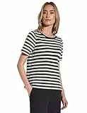STREET ONE Damen A322898 Strick-Look Streifen-Shirt, Black, 44