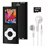 MP3-Player/MP4-Player mit Bluetooth 5.2, Musik-Player mit 32 GB Speicherkarte, TFT Farbbildschirm, mit Video, FM Radio, Fotobetrachter, E-Book-Reader, Sprachaufnahme, FDKene