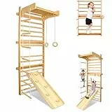 MAYTIIMO Holz Sprossenwand Kinder Multifunktions Set – Indoor Klettergerüst, Kletterwand, Turnwand – Heim Fitness Spielgerät für Kinder & Familie, geeignet ab 3 Jahren