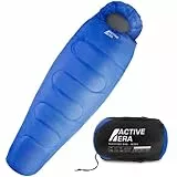 Active Era Mumienschlafsack – Schlafsack Winter und Sommer, -10°C bis 10°C - Wasserabweisend und Windschutz - Ultraleicht - Outdoor Campen - Kleines Packmaß