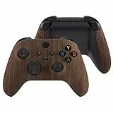 eXtremeRate Case & Griffteil Hülle für Xbox Series X/S, DIY-Ersatz Hülle Case Gehäuse Schale Skin Faceplate Zubehör für Xbox Core Controller(Holz-Optik)-KEIN Controller enthalten