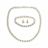 Swarovski Una Angelic Set, Set (3), Rundschliff, Weiß, Goldlegierungsschicht
