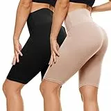 CAMPSNAIL 2er Pack Radlerhosen Damen Kurze Sporthose Sport Yoga Gym Biker Shorts Leggings Knielang High Waist Sommer Elastisch Blickdicht Schwarz & Beige,S-M
