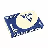 Clairefontaine 1242C - Ries Druckerpapier / Kopierpapier Trophee, intensive Farben, DIN A4, 120g, 250 Blatt, Elfenbein, 1 Ries