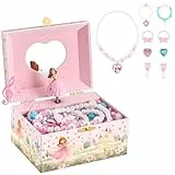 ProCase Kinder Musik Box Schmuckkästchen mit Spieluhr Princess, Schmuckschatulle mit Melodie für Mädchen (Mit Princess-Schmuckset)
