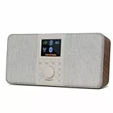 MangoKit SR20 Stereo Internetradio WLAN, DAB Radio mit Bluetooth, DAB Plus Radios, Digitalradio, UKW Internet Radio, Küchenradio, Podcast Player, App Fernsteuerung, Farbdisplay,Doppelalarm-Walnuss