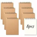 HAKACC Notizblock A6 dotted, 8 Stück Spiralblock klein, 80 Blatt pro Block, Punktpapier Journal Notizbuch abreißbar für Schule Büro Kinder Geschenk