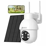 ANRAN 5MP FHD Überwachungskamera Aussen Akku mit Solarpanel, Ultra HD Kabellose Solar Überwachungskamera WLAN mit 4 Spotlight, Farbnachtsicht, PIR-Bewegungserkennung, Alexa Unterstützt, Q3 Max Weiß