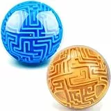 3D Maze Labyrinth Kugel 2 Stück, 3D Puzzle Labyrinth Spiel, Kugellabyrinth Spielzeug Puzzle Ball Geschicklichkeitsspiel für Kinder ab 3 4 5 6+ Jahren Mädchen IQ Spiele Geschenke (Blau+Gold)