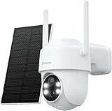 GALAYOU Überwachungskamera Aussen Akku Solar - 2K PTZ WLAN Kamera Überwachung Außen mit Solarpanel, PIR Bewegungsmelder, 2,4GHz WiFi, IP65, Farbnachtsicht, Zwei-Wege-Audio, R1