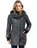 Berydale Damen Funktionsparka Jacke, Grau - Gefütterter Winter Parka, M EU