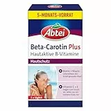 Abtei Beta-Carotin Plus – Für den Erhalt gesunder Haut – Glutenfrei, Laktosefrei – Vorratspackung – 150 Kapseln für 5 Monate