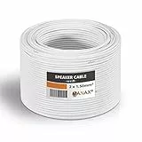 MANAX® Lautsprecherkabel 2 x 1,5mm² weiß 20 m Ring
