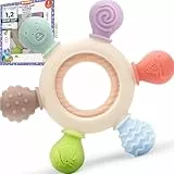 Okonkn Beißring Baby,Zahnungshilfe Baby Spielzeug Bpa-Frei Silikon Zubehör Für Jungen Und Mädchen (1er-Pack (ohne Gedenkkarte))