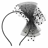 FRCOLOR 80er Haarband 80er-party-spitzen-stirnband Schwarzes Spitzenstirnband Stirnband Mit Spitzenschleife 80er Haarreif Aus Spitze 80er Spitzenstirnband Krawatte Damen Ausgabekarte