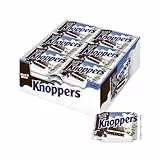 Knoppers Black and White – 24 x 25 g – Gefüllte Waffelschnitten mit dunklen Kakaowaffeln, dunklen Gebäckstückchen, Milch- und Nougatcreme