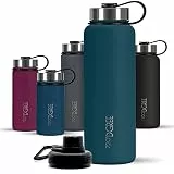 720°DGREE Edelstahl Trinkflasche 710ml “noLimit” - Auslaufsicher, Kohlensäure geeignet, BPA-Frei - Thermosflasche, Isolierflasche mit Schraubverschluss für Kinder, Schule, Fitness +Gratis Sportdeckel