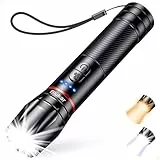 Blukar LED Taschenlampe 2 Farbtemperatur, 2000L Superhell Zoombar Taschenlampen Aufladbar mit 10 Lichtmodi, Lange Akkulaufzeit, Wasserdicht Handlampe Flashlight für Camping, Outdoor, Notfäll usw.