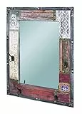 HAKU Möbel Wandgarderobe Motiv, vintage, MDF, Metall, Spiegel - Maße: B 55 cm x H 75 cm x T 8 cm, Style: Industrial
