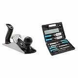 Amazon Basics Holzschnitzerei-/Stechbeitel-Set, 8-teilig & Nr. 4 Handhobel, 5,08 cm lange Klinge
