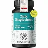 NATURE LOVE® Zink - 365 Tabletten (1 Jahr) - Hochdosiert (25mg): Zink-Bisglycinat - Hoch bioverfügbares Zinc - vegan, laborgeprüft, in Deutschland entwickelt