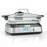 Cuisinart Cookfresh Professional Glass Food Steamer | 1L Wasser, BPA-frei, Edelstahl-Dämpfeinsatz, 2 vielseitige Behälter | 30 Sek. Aufheizzeit | Funktionen Aufwärmen, Warmhalten, Pause