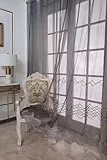 Wycian Gardinen Wohnzimmer Organdy Vorhang Grau 2er Pack Wellenmuster H160 x B96 cm (2er Pack) Polyester