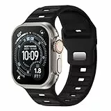 Finoriss Silikon Sportarmband Kompatibel mit Apple Watch Ultra 3/2/1 49mm, Series 11/10/9/8/7/6/5/4/SE 46mm 45mm 44mm, Atmungsaktiv & Hautfreundlich für Damen Herren