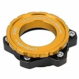 01 02 015 Centerlock Adapter, Aluminiumlegierung Fahrradzubehör Scheibenbremse Centerlock Adapter CNC-Bearbeitung für Mountainbike(Gold)