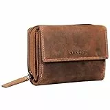 STILORD 'Thea Damen Geldbeutel Leder RFID Geldbörse Groß Vintage Portemonnaie für Frauen NFC Schutz Ledergeldbörse mit Reißverschluss in Geschenkbox Echtleder Farbe:Bergamo - braun