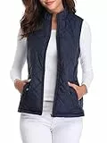 fuinloth Damen Weste, Herbst Leichte Steppweste Ärmellos Kurz Vest Gilet