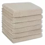 KinHwa 6er Pack gästehandtücher 30x50, Mikrofaser Handtuch, Flauschiges gästehandtücher,Weich &Saugstark gästehandtuch 30x50cm, Hellbraun