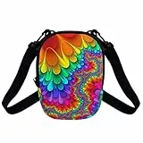 SCRAWLGOD Schul-Kuriertaschen für Kinder, Jungen, Geschenke für den Schulanfang, Umhängetasche, Outdoor-Sport, Reisen, Handtaschen, Bunte Regenbogen-Kunst, Einheitsgröße