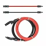 SOLARTRONICS Verlängerungskabel 4mm² inkl. Solarstecker 2x4m - PV Kabel H1Z2Z2-K beidseitig rot/schwarz - Photovoltaik Kabel mit Stecker - Solarkabel für PV Solaranlage - Made in Germany (2X 4m)
