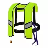 CFITANK Vollautomatische Rettungsweste mit Reflektoren für Outdoor-Abenteuer, Automatische Aufblasfunktion und Sicherheitspfeife, Ideal für Wassersport und Bootsfahrten (Grün)