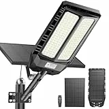 Adewalk 1500W Solar Straßenlaterne mit Fernbedienung, IP66 Wasserdichte Solarlampen für Außen mit Bewegungssensor, 6500K Split Solarleuchten LED Solar Strahler Außen für Gärten Garage Straßen