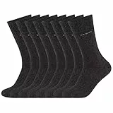 Camano 8 Paar Socken Unisex 3642 CA-SOFT Cotton ohne Gummidruck Damen und Herren Strümpfe, Farbe Anthrazit, Größe 43-46