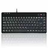 Perixx PERIBOARD-505H PLUS, Tastatur mit Trackball und 2 x USB Hub - Schnurgebunden - 315 x 147 x 21 mm Abmessung - 14 mm Trackball - 1,80 Meter Kabel - QWERTZ DE Layout