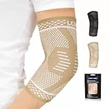 Tennisarm Bandage für Damen/Herren - Kompression Ellenbogenbandage für Tennisarm, Golferarm, Sport, Gym - Ellenbogen Bandage Tennisarm Rechts/Links für Arthritis, Sehnenentzündung, Beige, M
