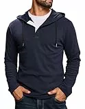 CTU Hoodie Herren Kapuzenpullover Langarm Knopf Sweatshirts Pullover mit Kapuze Navy L