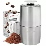 Clatronic® Kaffeemühle elektrisch | für 60g Kaffeebohnen | Mahlgrad variabel | elektrische Kaffeemühle 150W | Edelstahlmesser | Zubehör für Kaffeemaschine Espresso Mokka | Coffee Grinder KSW 3807