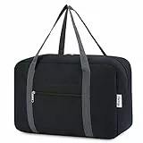für Ryanair Handgepäck 40x20x25 & Handgepäck Tasche für Flugzeug - Faltbare Klein Reisetasche Damen & Weekender Damen - Handgepäck Koffer 20L (Schwarz)