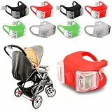 Sporgo 8 Stück LED Kinderwagen Licht: Wasserdichte Kinderwagenlicht LED Silikonleuchten Silikon Buggylicht, Mehrzweck LED Kinderwagen Licht für Alle Kinderwagen Beleuchtung (Rot + Schwarz+Weiß+Grün)