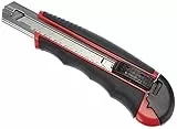 Wedo 78418 Cutter Autoload (18mm, inklusiv 6 Klingen im Magazin) rot/schwarz