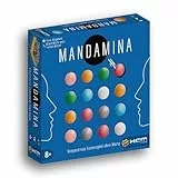 HCM Kinzel Mandamina – Kooperatives Farbenspiel ohne Worte, für 1-4 Spieler, Strategiespiel zur Farbgruppierung mit Murmeln, inkl. Spielbrett & Punkteblock