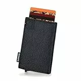 GUGGIARI® Kreditkartenetui - Kartenetui mit Münzfach/Kartenhalter mit Magnetverschluss - Aluminium RFID-Kartenhalter -Mini Geldbörse Herren - Dünnes Portemonnaie für Männer - Black Carbon