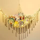 VISATOR Spielzeug-Hängematte zur Aufbewahrung von Kuscheltieren, Teddy-Hängematte, Makramee, Boho-Teddybär-Aufbewahrungshängematte, Plüschtier-Aufbewahrungsnetz, Stofftier-Netz, Hängematte für Teddys,