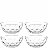 LEONARDO HOME CUCINA OPTIC Schalenset • 4 Stück • Für Dessert, Dips, Beilagen • Vielseitig im Alltag • Stapelbar • Kompakt • Modernes Design für Tisch und Küche • Höhe 4,3 cm • klar • 066351